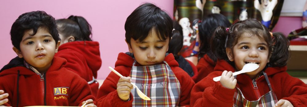 Children eating meal